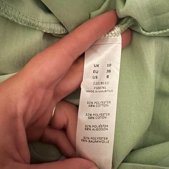 ASOS Oversized T-Shirt Dress Two Tone Pastel Green Striped Spring US Size 6 - Picture 5 of 5